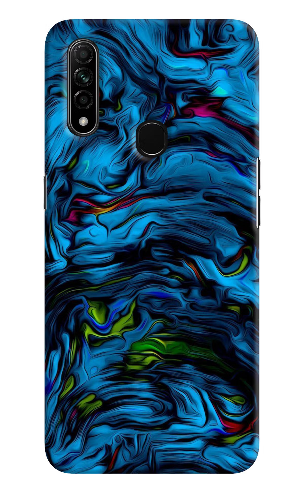 Dark Blue Abstract Oppo A31 Hard Case Back Cover by Casekaro