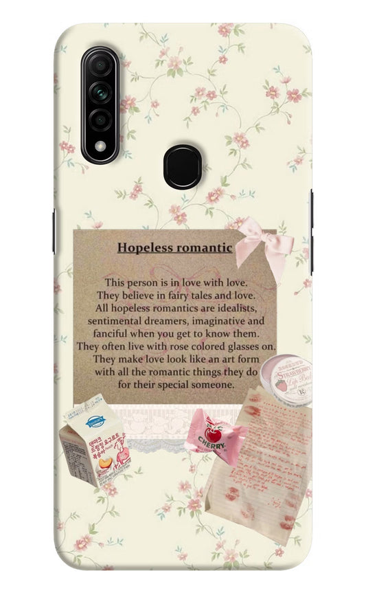Hopeless Romantic Oppo A31 Hard Case Back Cover by Casekaro