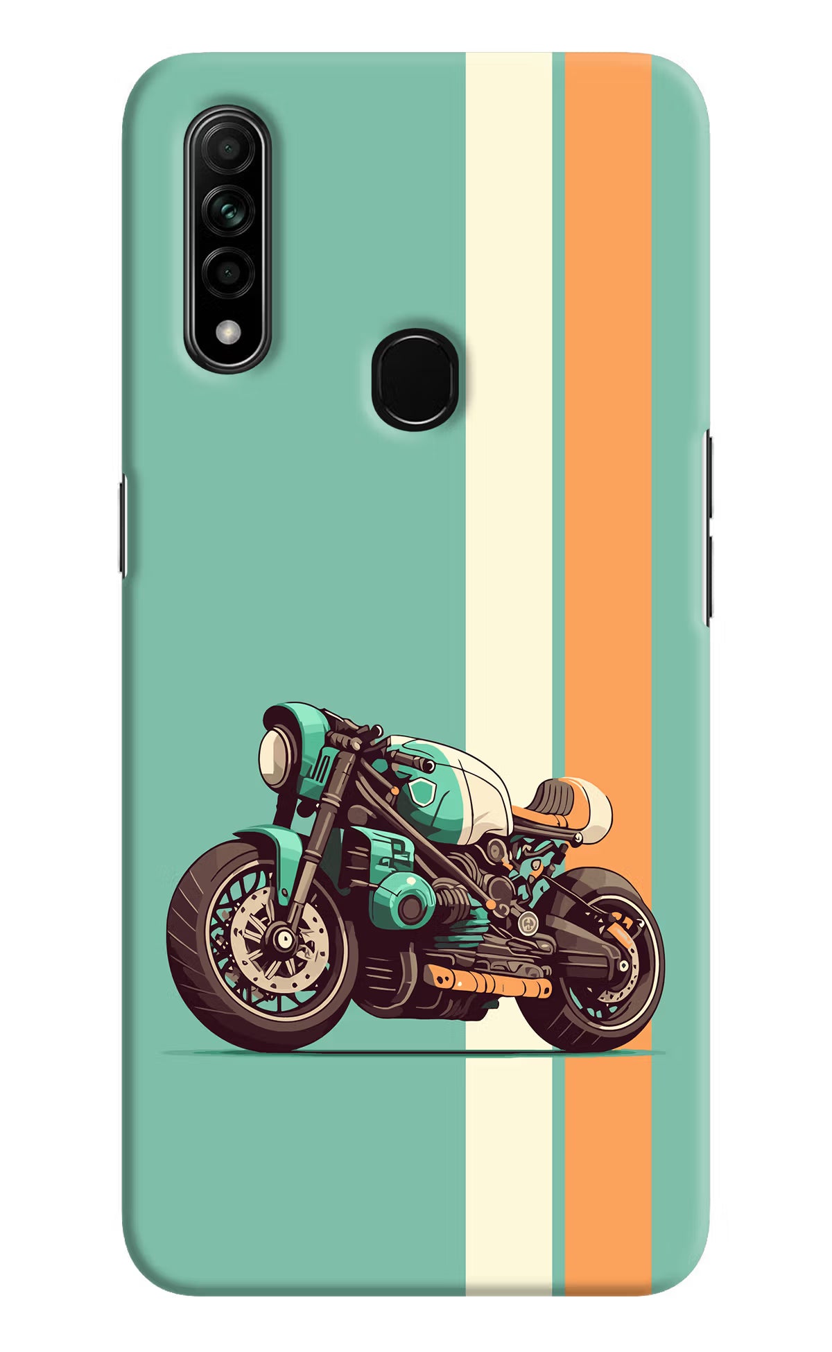 Striped Moto Drift Oppo A31 Hard Case Back Cover by Casekaro