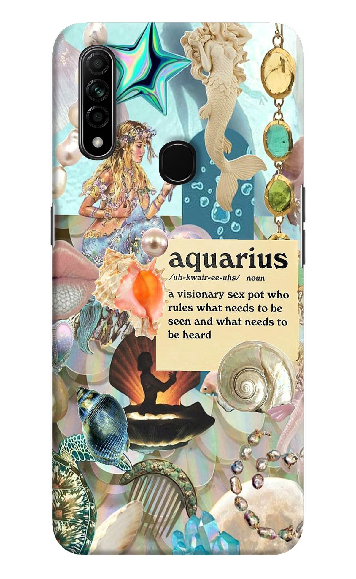 Aquarius Zodiac Oppo A31 Hard Case Back Cover by Casekaro