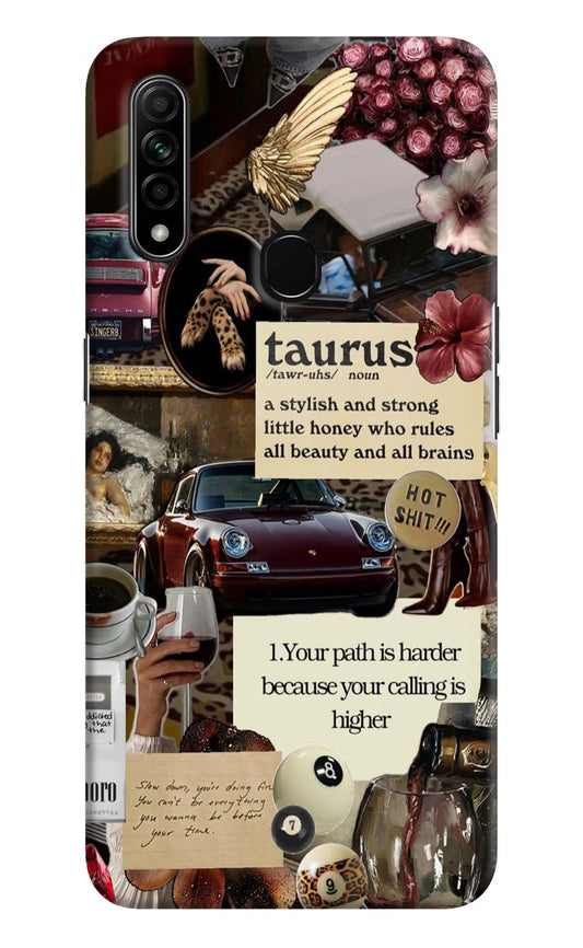 Taurus Zodiac Oppo A31 Hard Case Back Cover by Casekaro