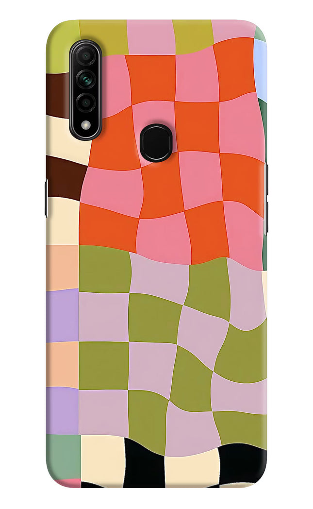 Wavy Grid Oppo A31 Hard Case Back Cover by Casekaro