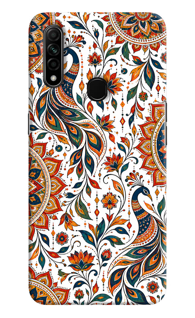 White Mayura Oppo A31 Hard Case Back Cover by Casekaro