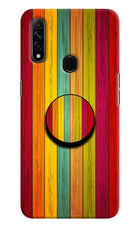 Multicolor Wooden Oppo A31 Pop Case by Casekaro