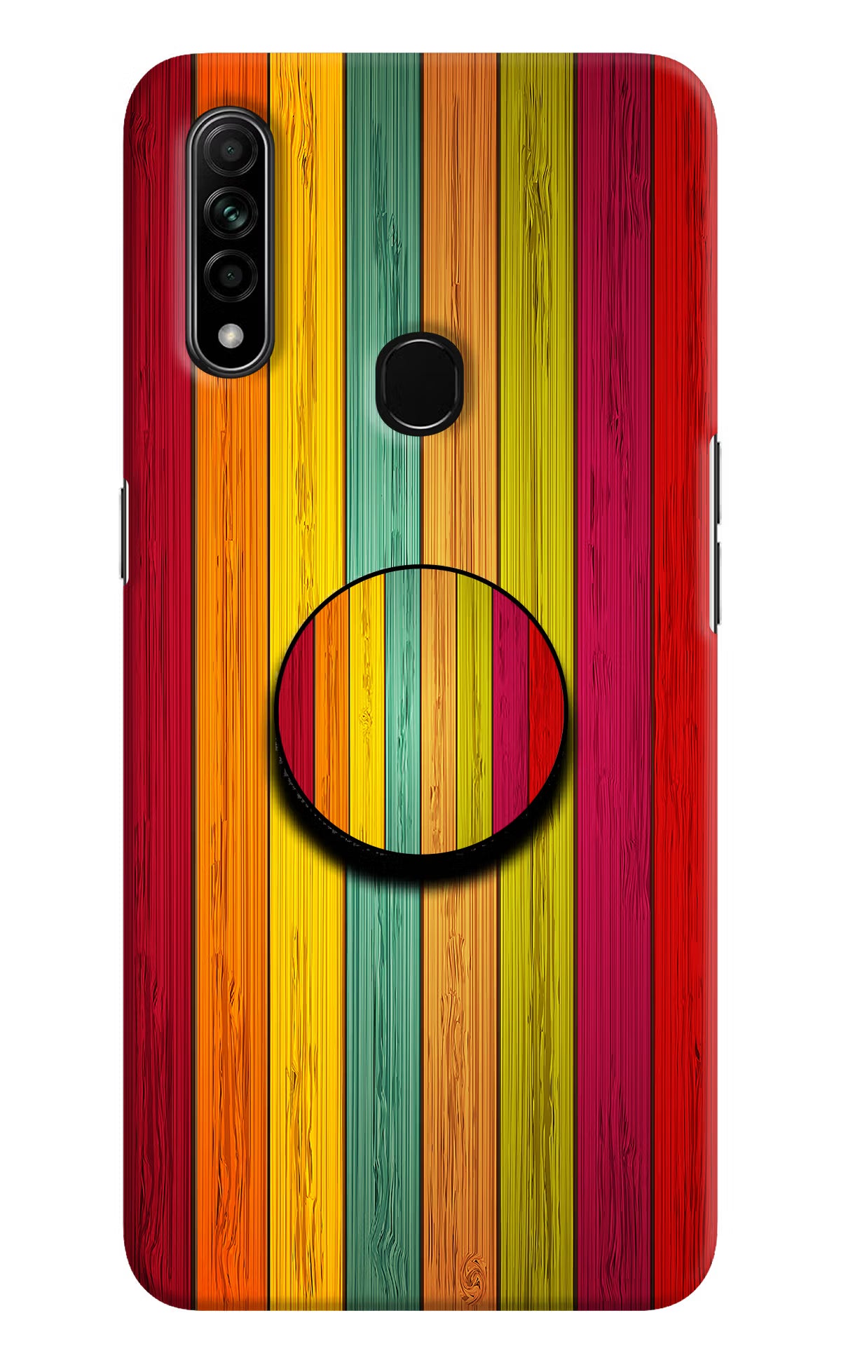 Multicolor Wooden Oppo A31 Pop Case by Casekaro
