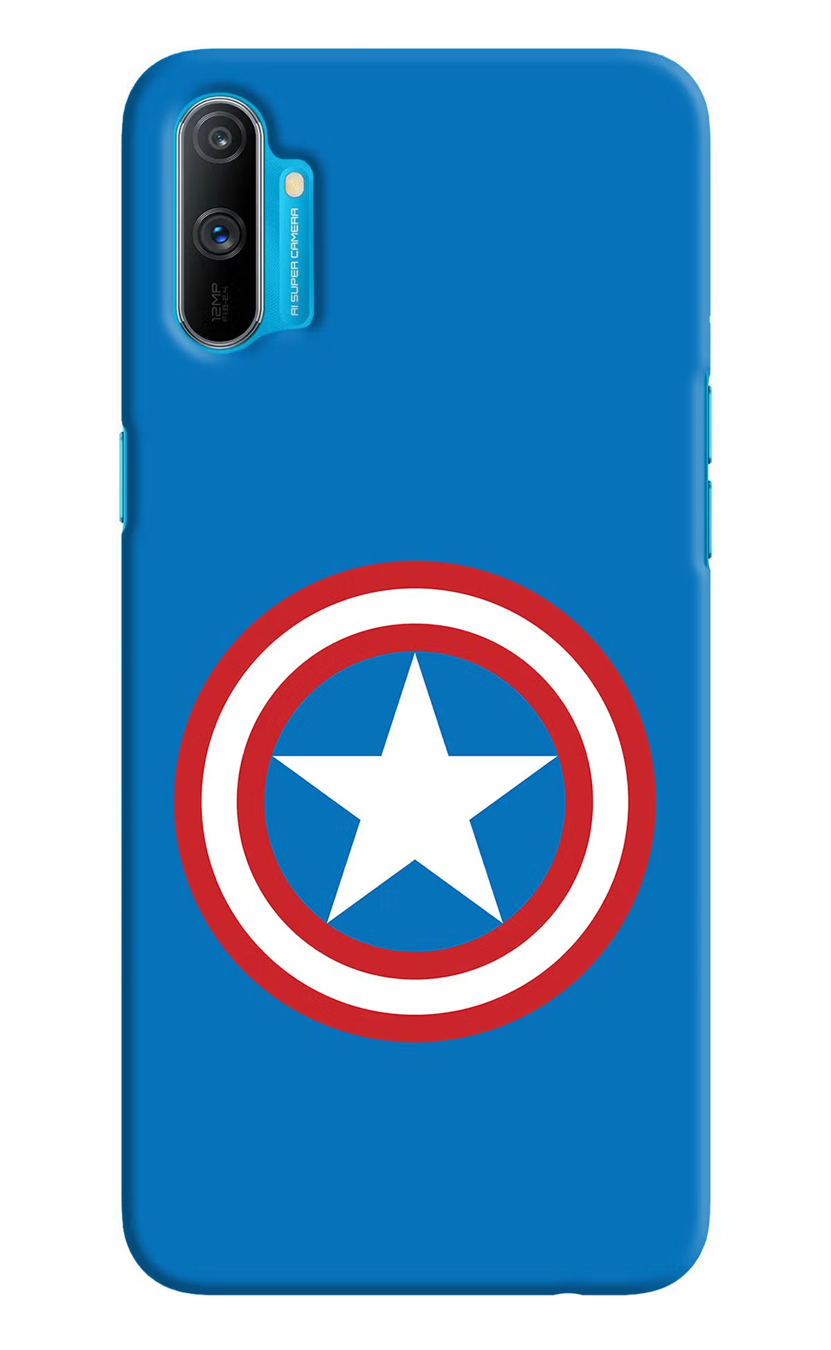 Captain America Logo Realme C3 Hard Case Back Cover by Casekaro