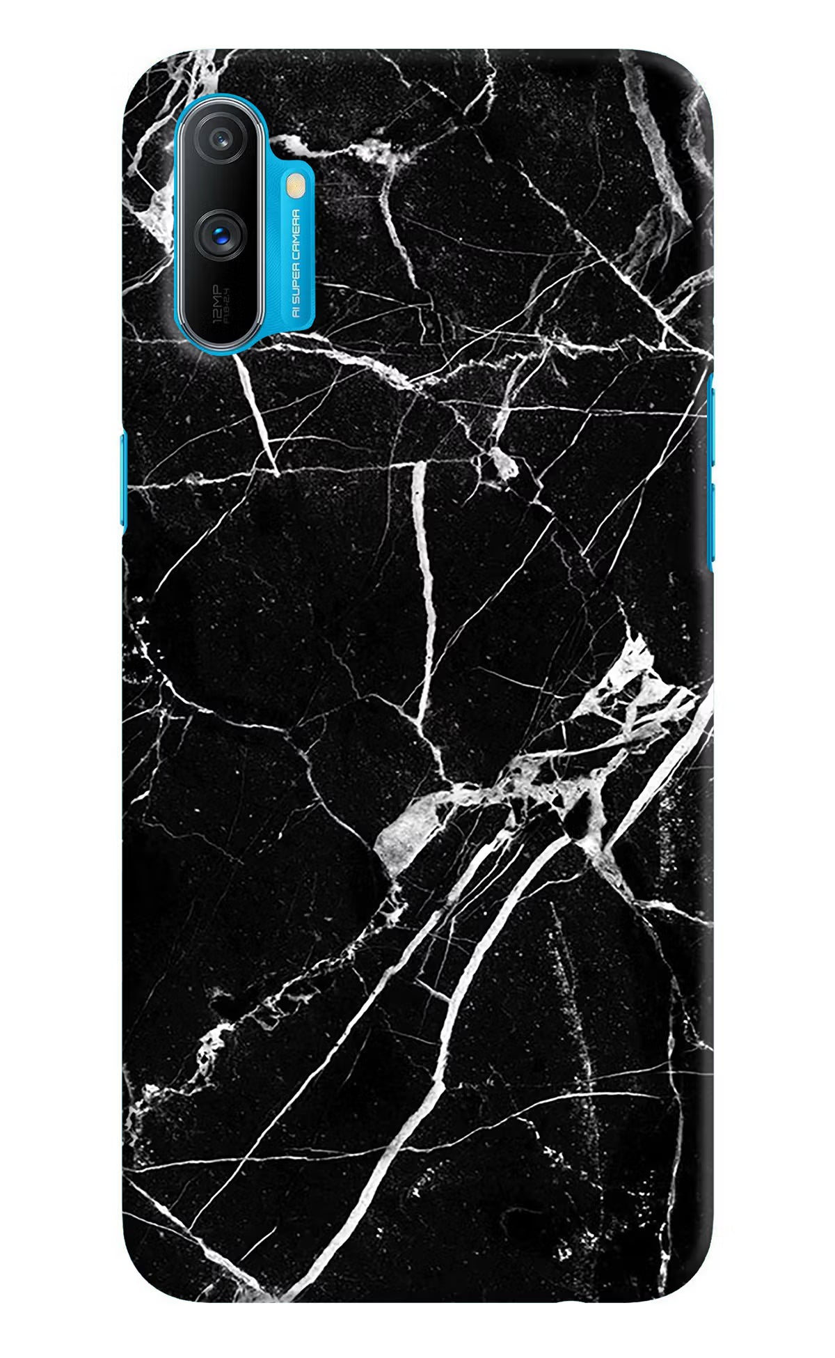Black Marble Pattern Realme C3 Hard Case Back Cover by Casekaro