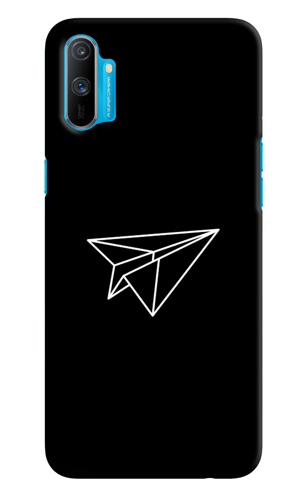 Paper Plane White Realme C3 Hard Case Back Cover by Casekaro