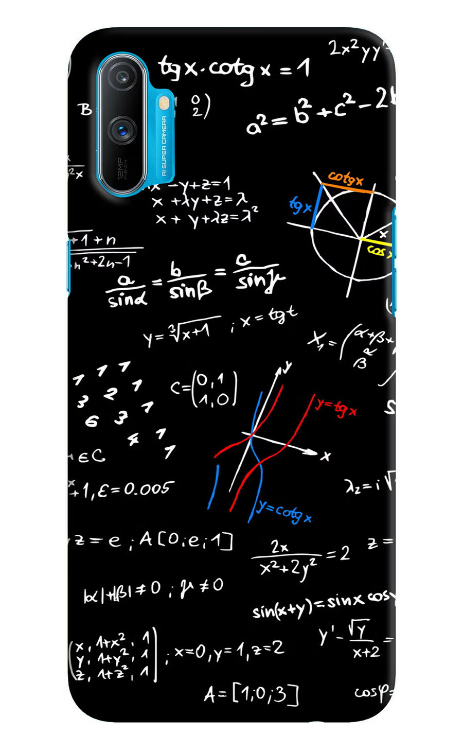 Mathematics Formula Realme C3 Back Cover, Hard case
