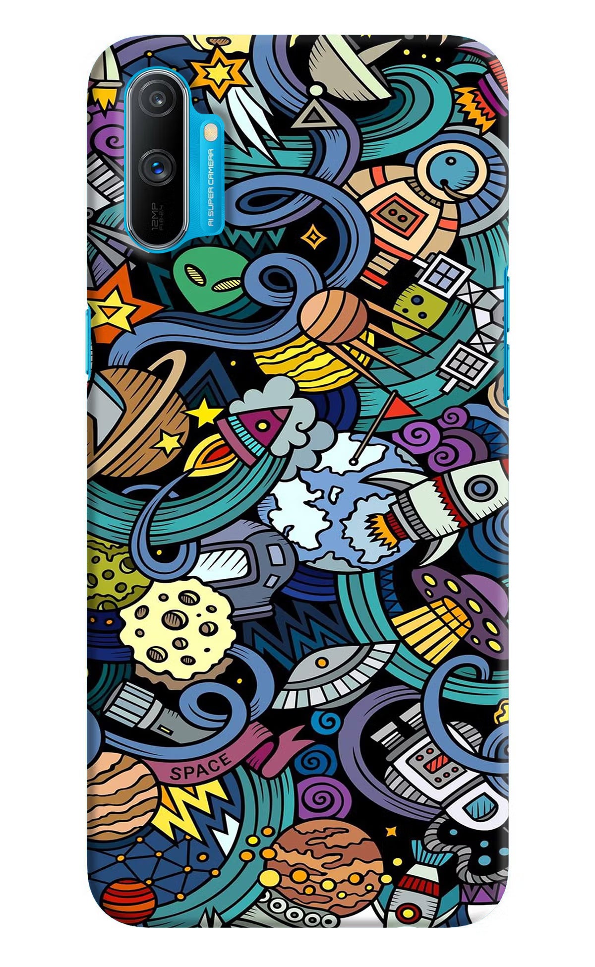 Space Abstract Realme C3 Hard Case Back Cover by Casekaro