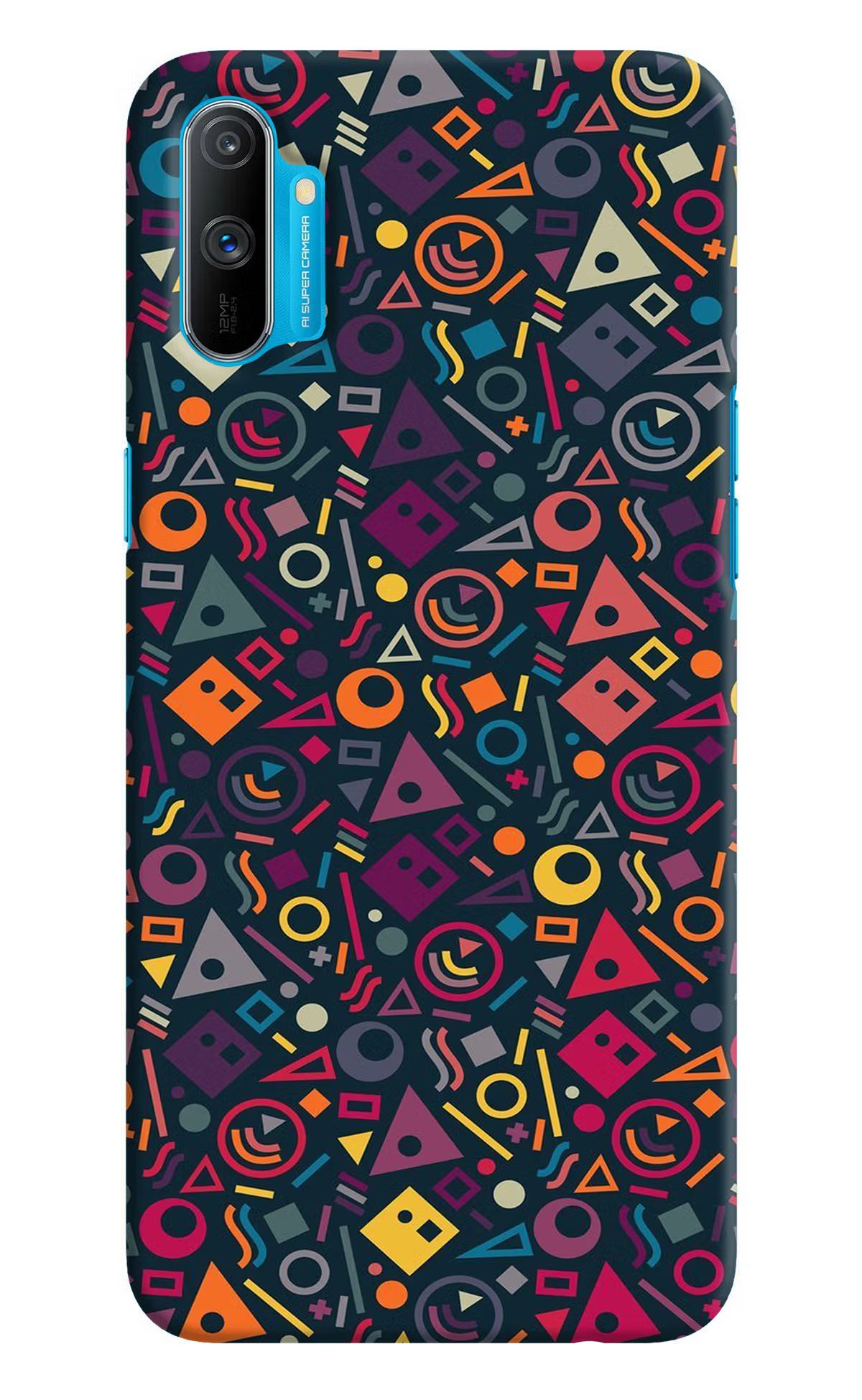 Geometric Abstract Realme C3 Hard Case Back Cover by Casekaro