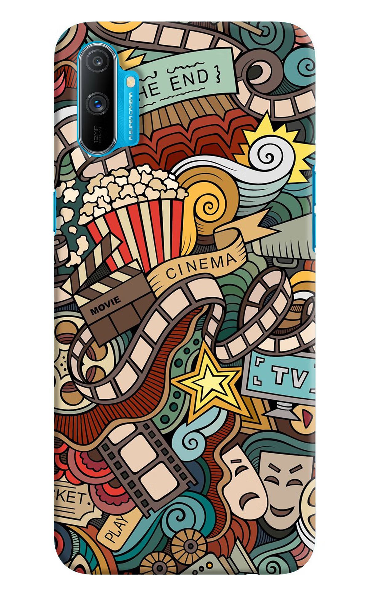 Cinema Abstract Realme C3 Hard Case Back Cover by Casekaro