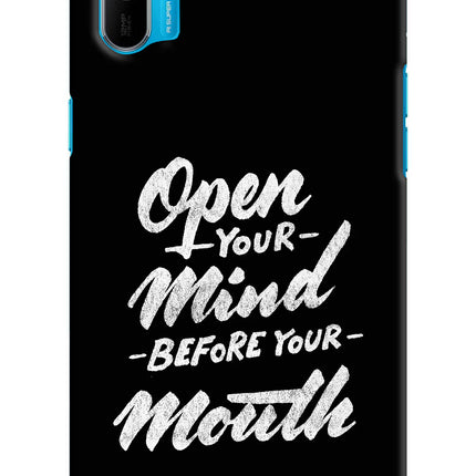 Open Your Mind Before Your Mouth Realme C3 Hard Case Back Cover by Casekaro