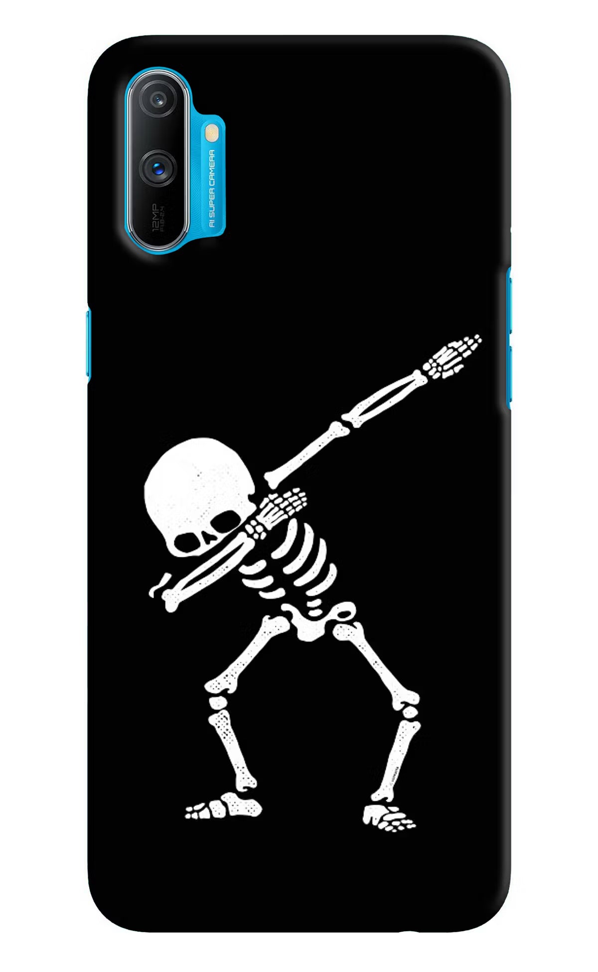 Dabbing Skeleton Art Realme C3 Hard Case Back Cover by Casekaro