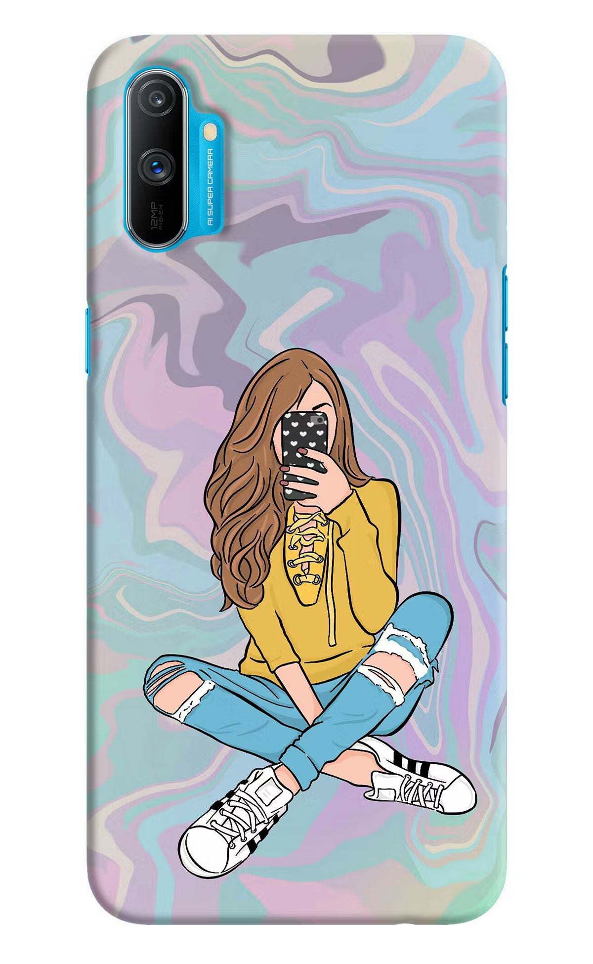 Selfie Girl Realme C3 Hard Case Back Cover by Casekaro