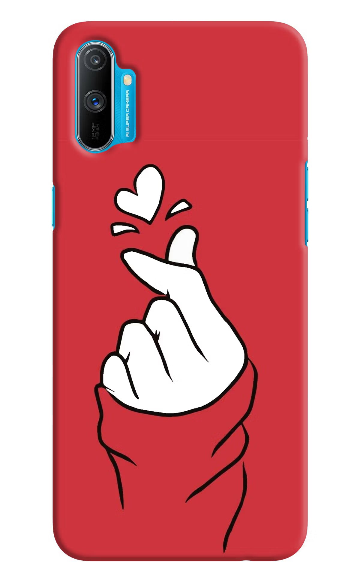 Korean Love Sign Realme C3 Hard Case Back Cover by Casekaro