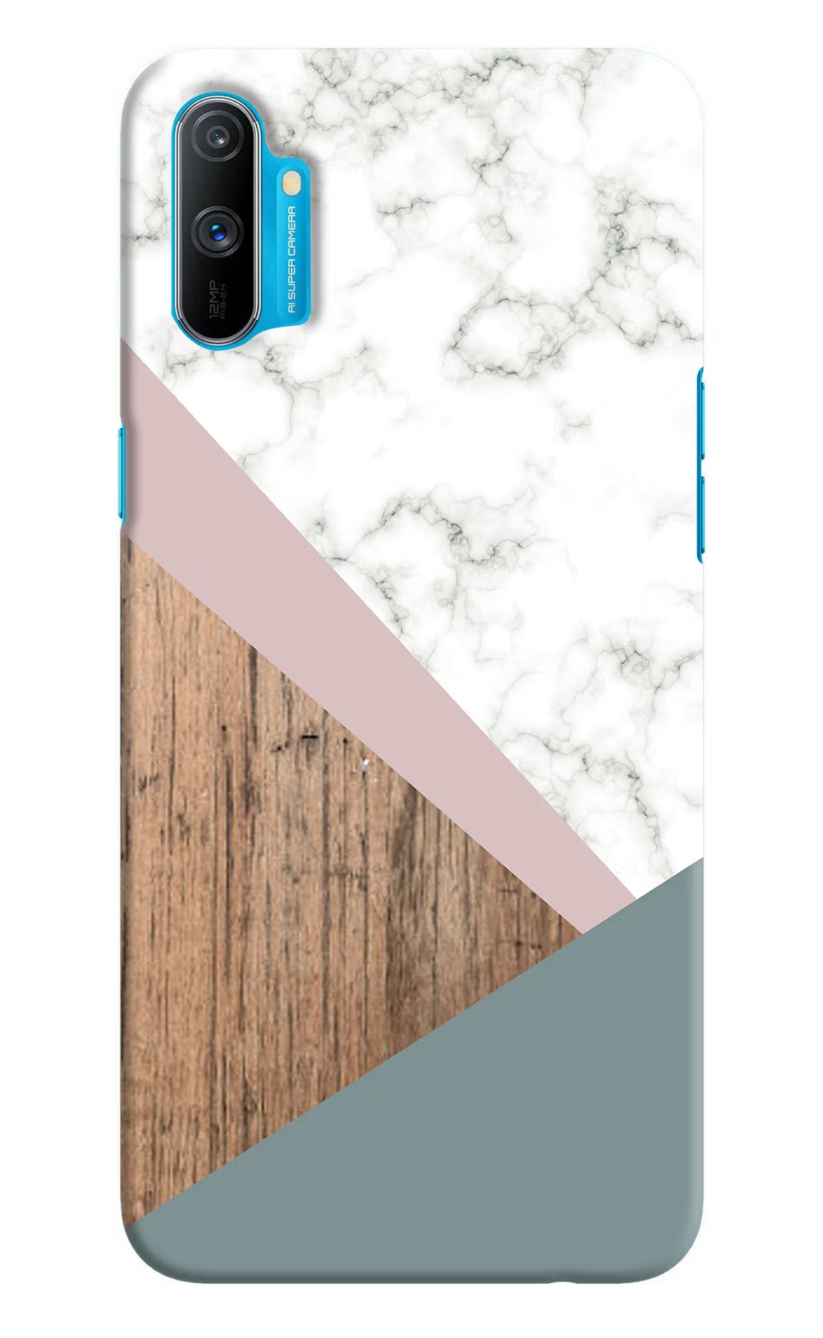 Marble wood Abstract Realme C3 Hard Case Back Cover by Casekaro