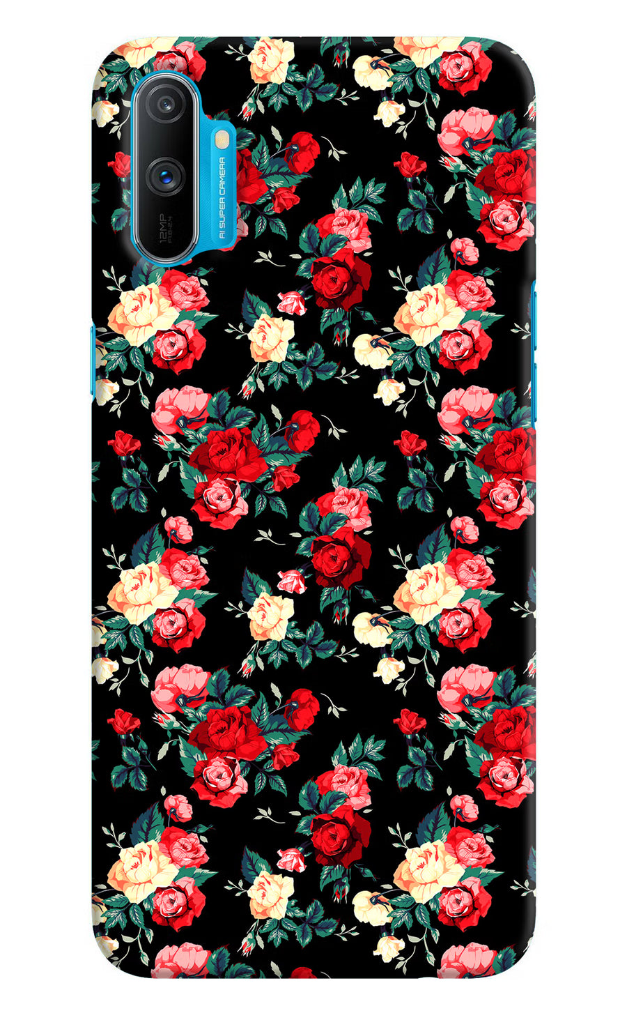 Rose Pattern Realme C3 Back Cover, Hard case