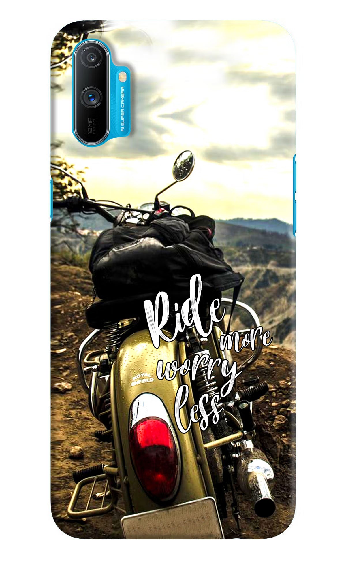 Ride More Worry Less Realme C3 Hard Case Back Cover by Casekaro