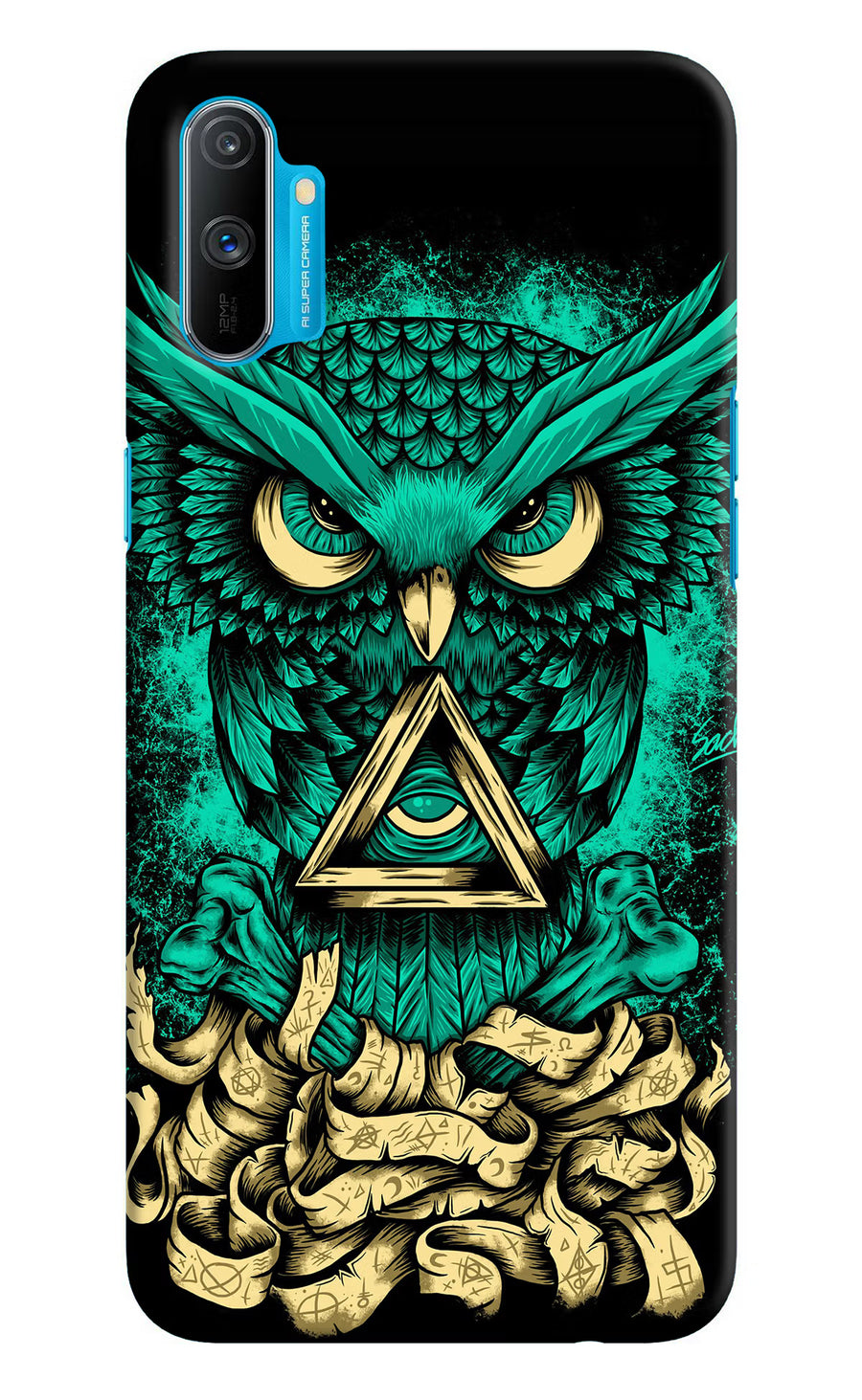 Green Owl Realme C3 Back Cover, Hard case