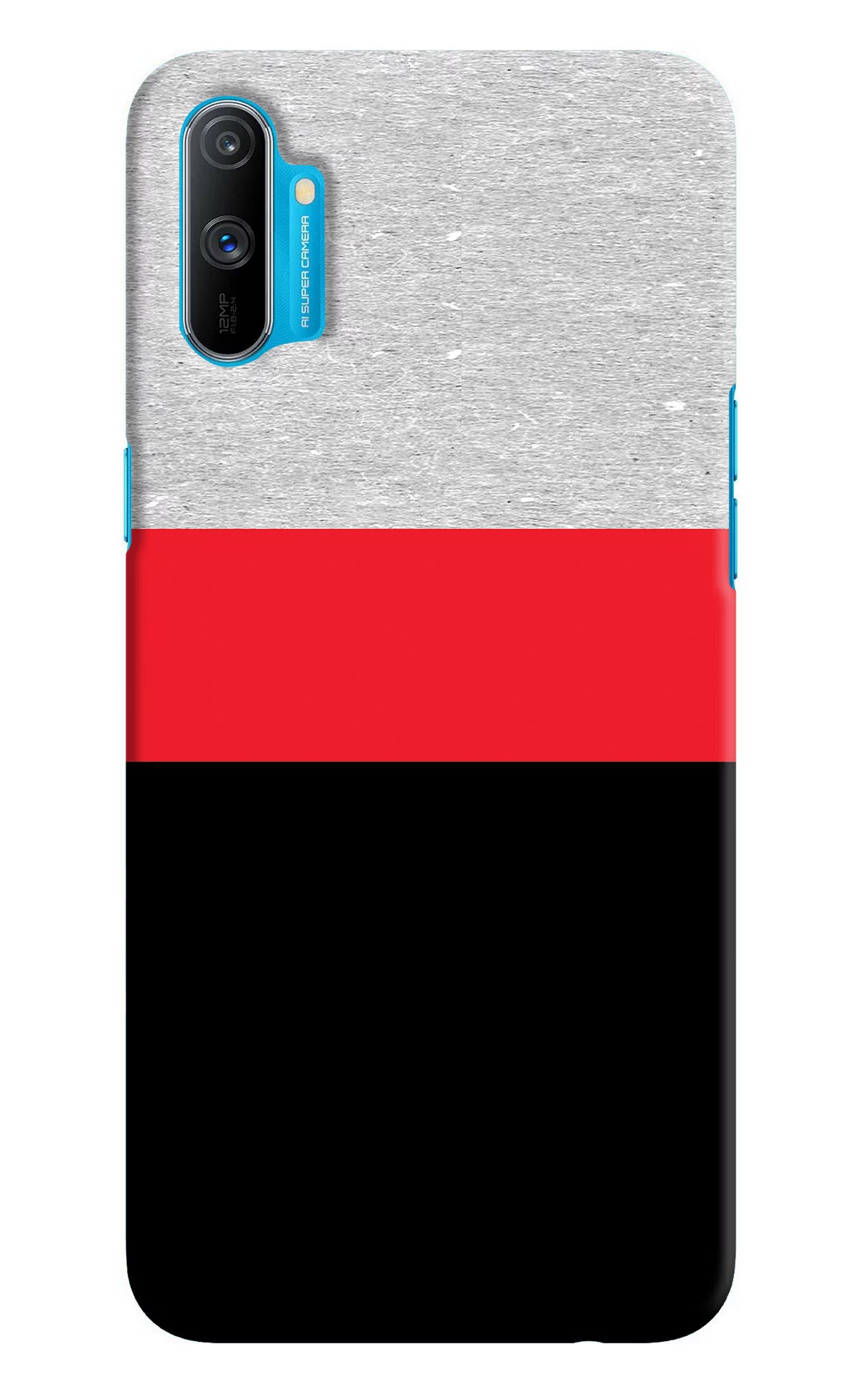 Tri Color Pattern Realme C3 Hard Case Back Cover by Casekaro