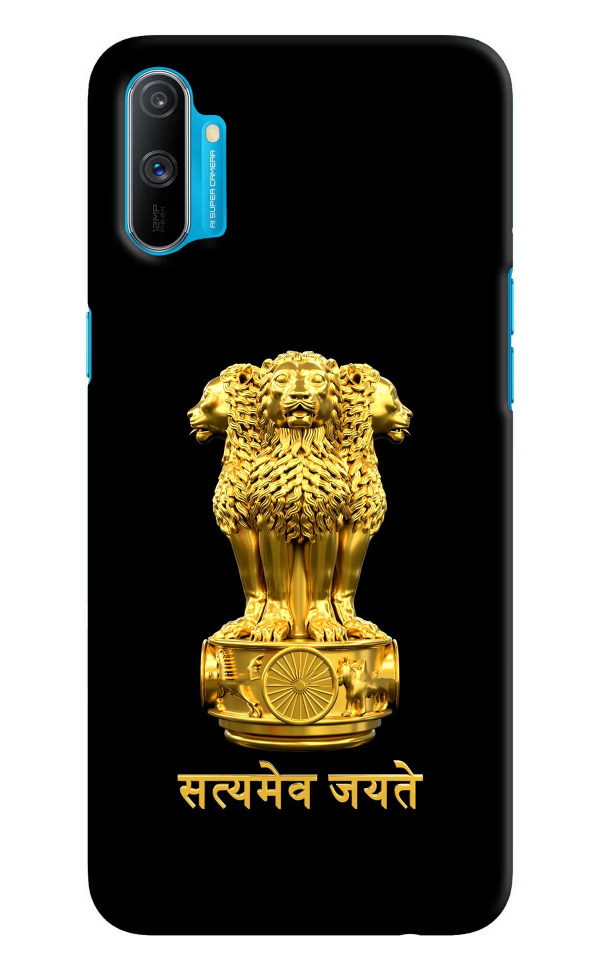 Satyamev Jayate Golden Realme C3 Hard Case Back Cover by Casekaro