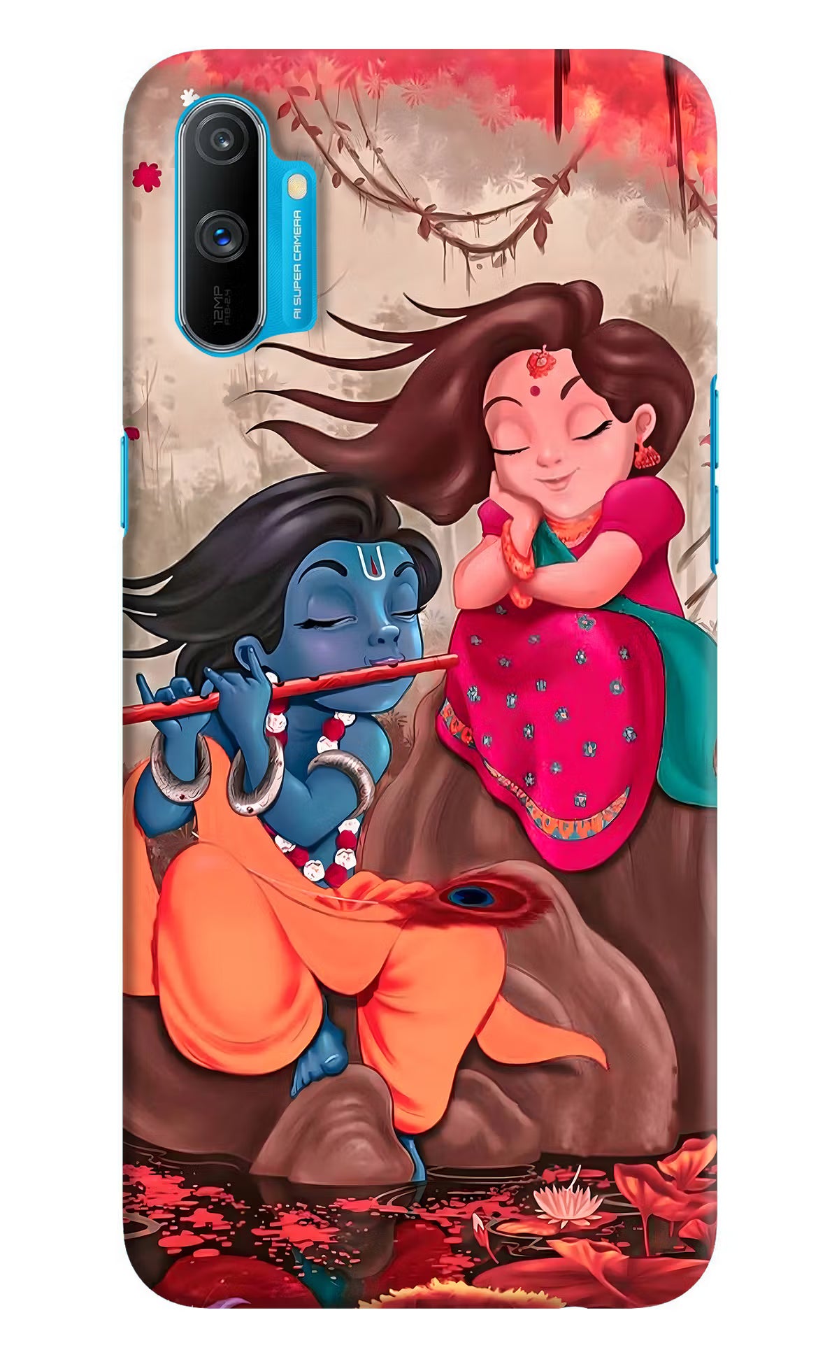 Radhe Krishna Realme C3 Hard Case Back Cover by Casekaro