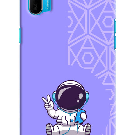 Cute Astronaut Chilling Realme C3 Hard Case Back Cover by Casekaro