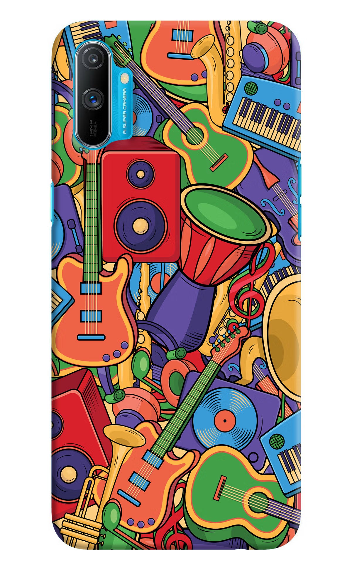 Music Instrument Doodle Realme C3 Hard Case Back Cover by Casekaro