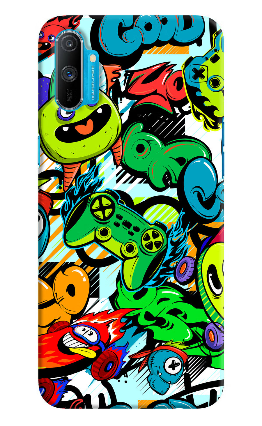 Game Doodle Realme C3 Back Cover, Hard case