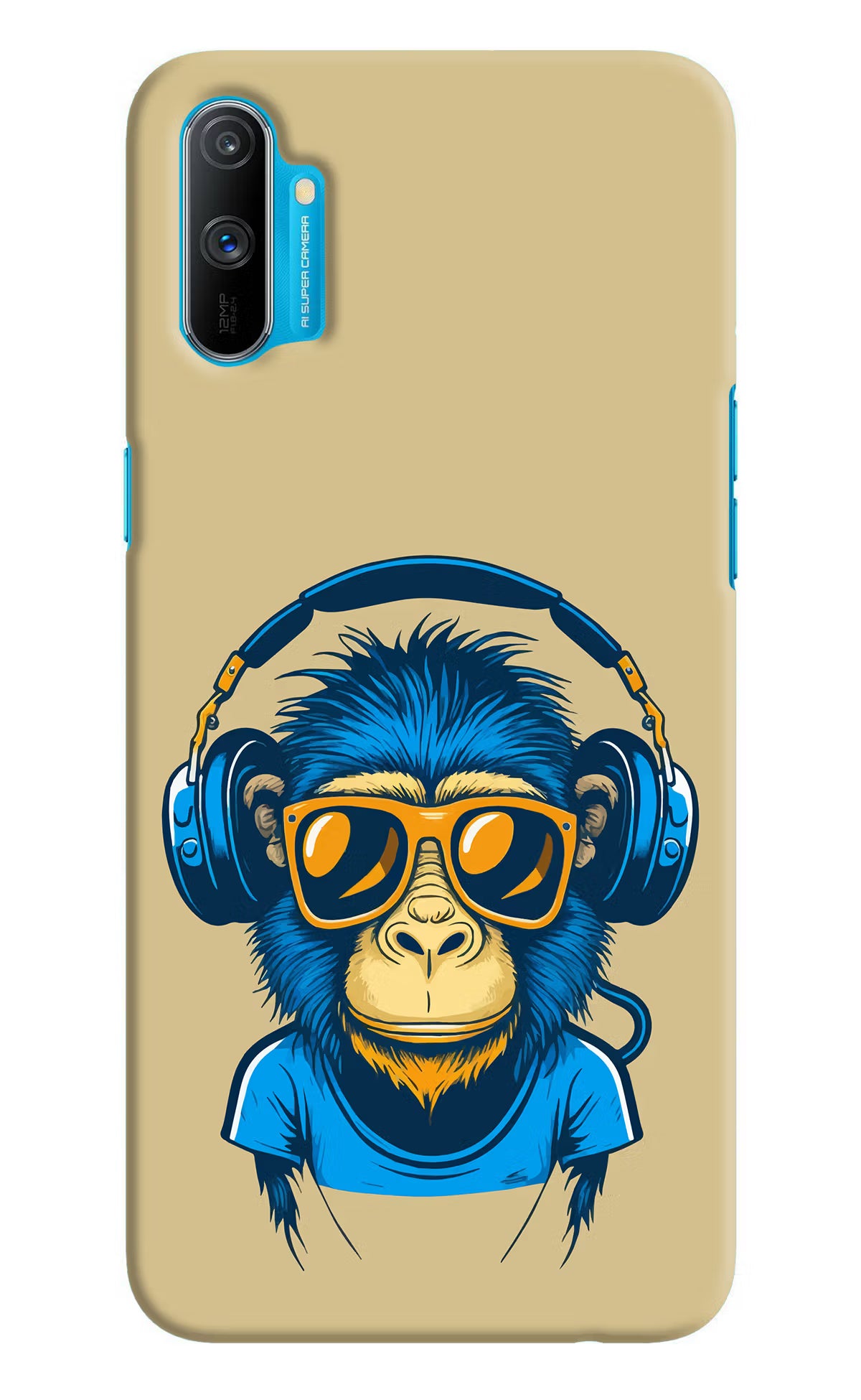 Monkey Headphone Realme C3 Hard Case Back Cover by Casekaro