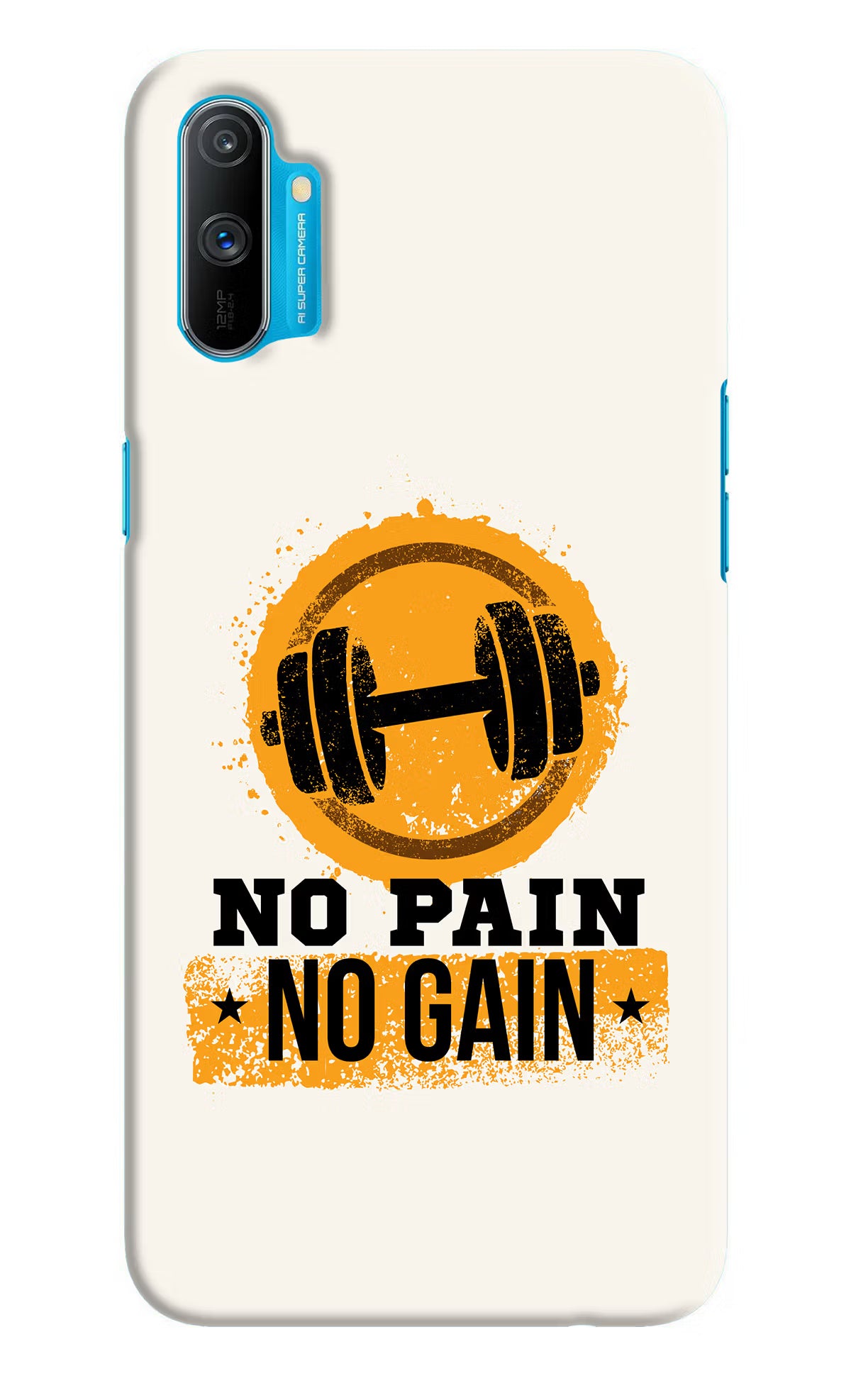 No Pain No Gain Realme C3 Hard Case Back Cover by Casekaro