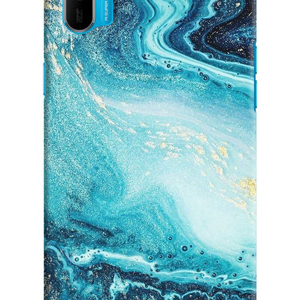 Blue Glitter Marble Realme C3 Hard Case Back Cover by Casekaro