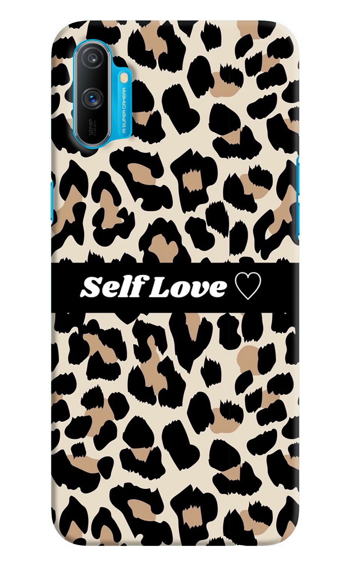 Leopard Print Self Love Realme C3 Hard Case Back Cover by Casekaro