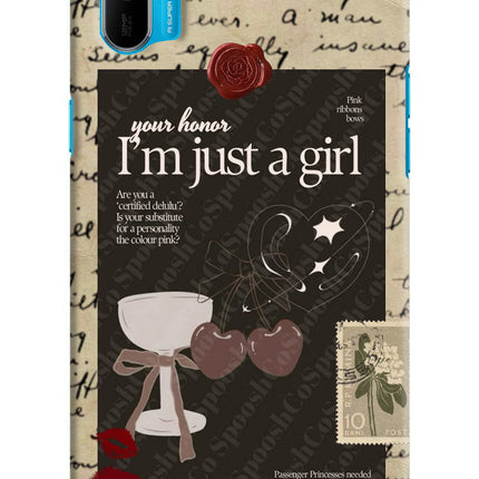 I am just a girl Realme C3 Hard Case Back Cover by Casekaro