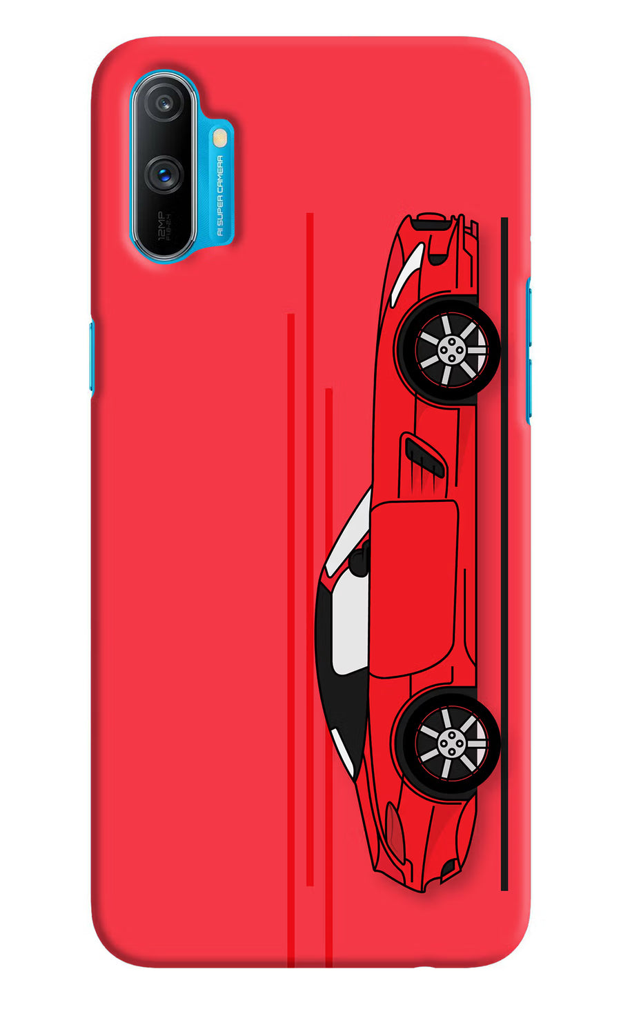 Red Velocity Realme C3 Back Cover, Hard case