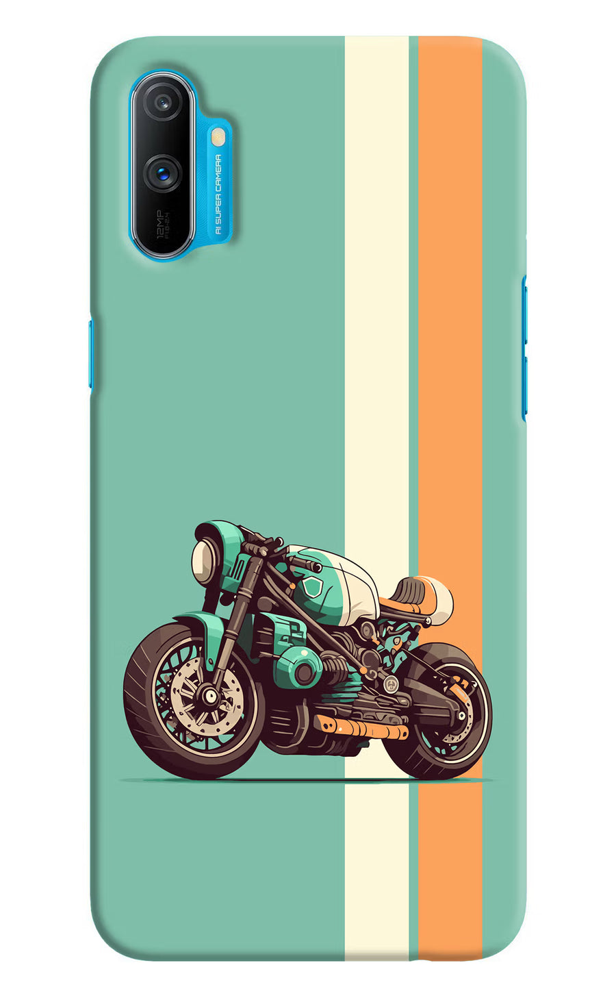 Striped Moto Drift Realme C3 Back Cover, Hard case