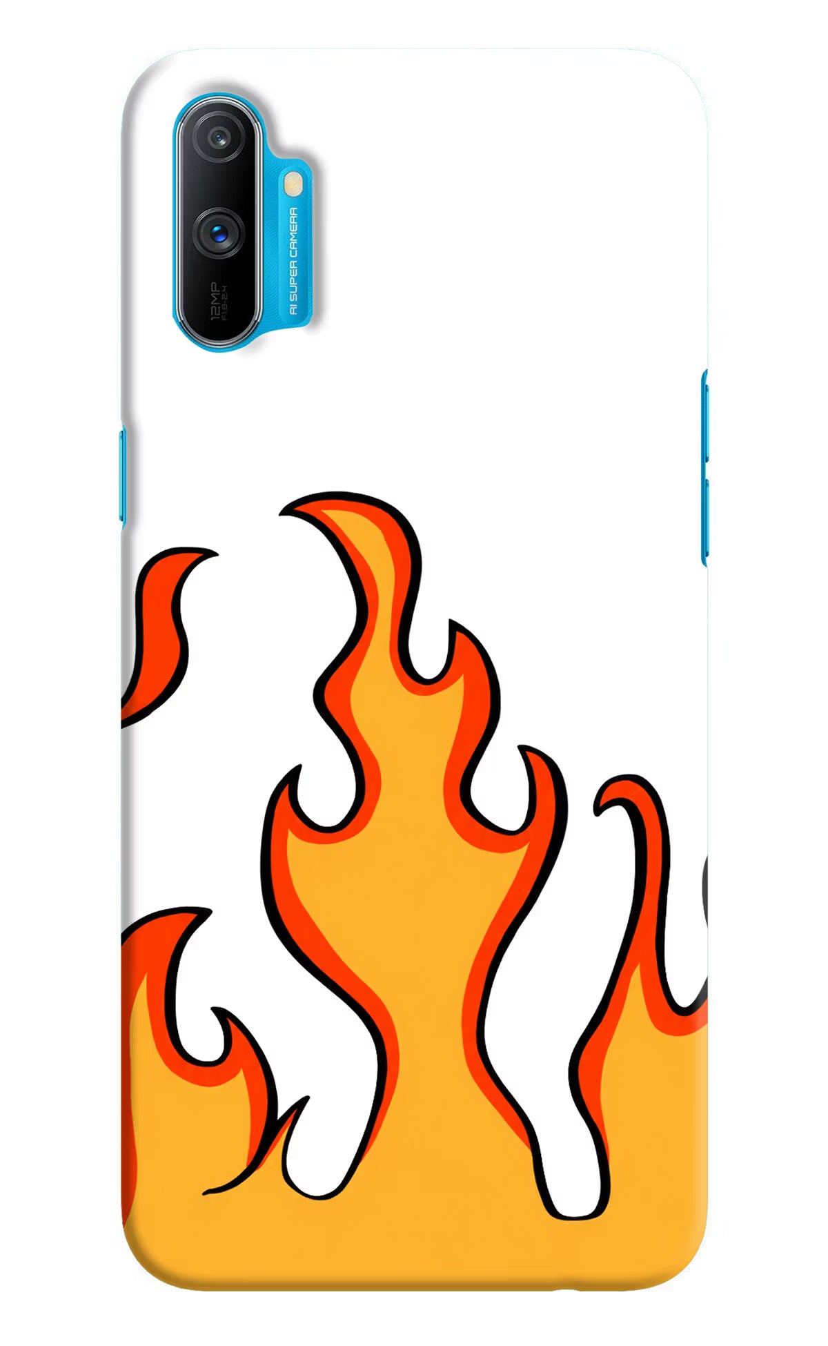 Fired Up – White Realme C3 Hard Case Back Cover by Casekaro