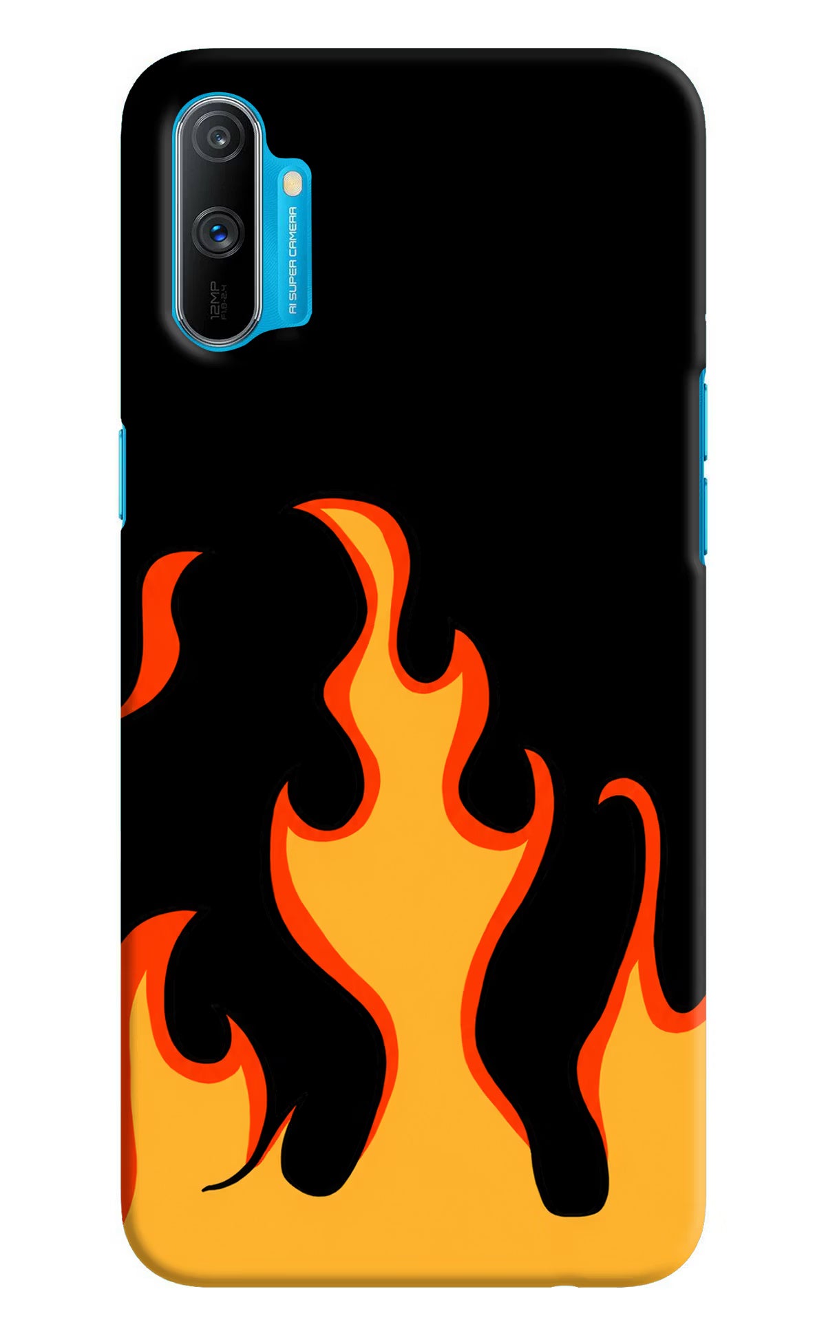 Fired Up – Black Realme C3 Hard Case Back Cover by Casekaro