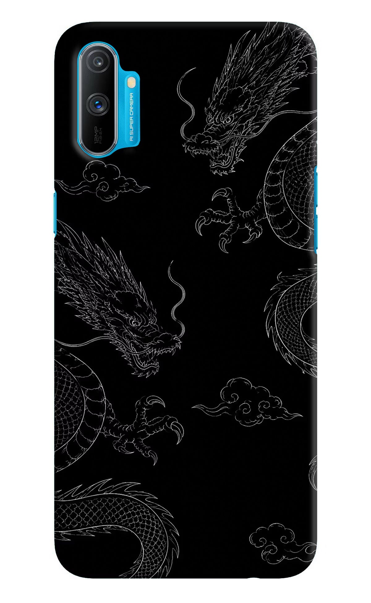 Twin Dragons Realme C3 Hard Case Back Cover by Casekaro