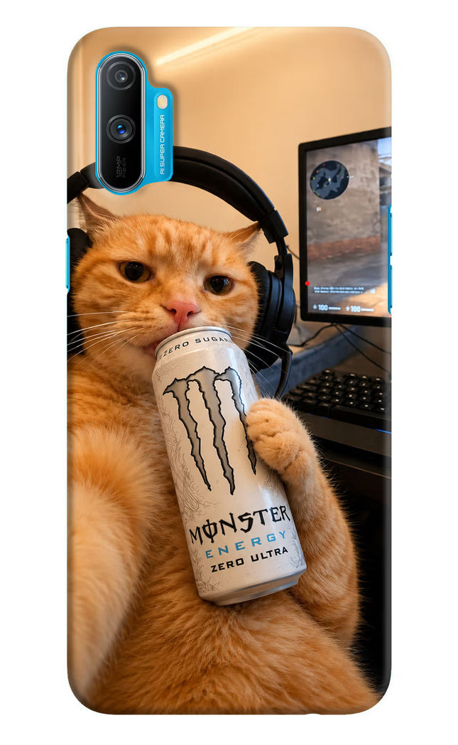Gamer Cat Energy Realme C3 Hard Case Back Cover by Casekaro