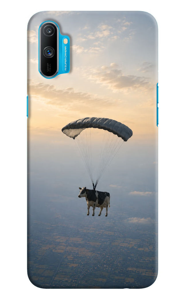 Skydiving Cow Realme C3 Hard Case Back Cover by Casekaro