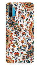 White Mayura Realme C3 Hard Case Back Cover by Casekaro