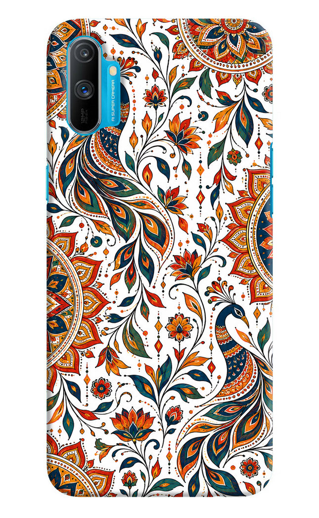 White Mayura Realme C3 Hard Case Back Cover by Casekaro