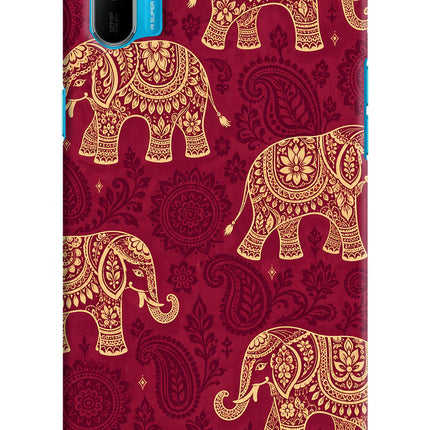 Maroon Elephant Realme C3 Hard Case Back Cover by Casekaro