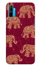 Maroon Elephant Realme C3 Hard Case Back Cover by Casekaro