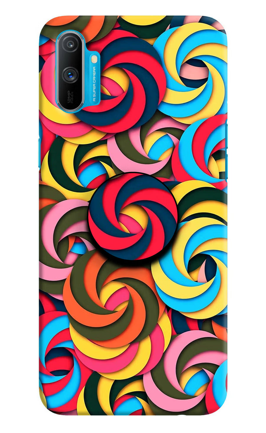 Spiral Pattern Realme C3 Pop Case, Hard case