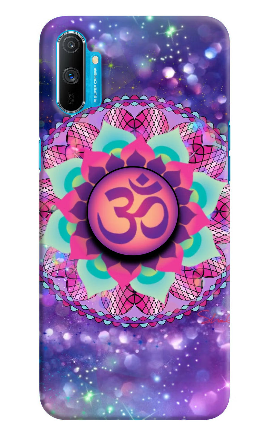 Om Purple Realme C3 Pop Case, Hard case