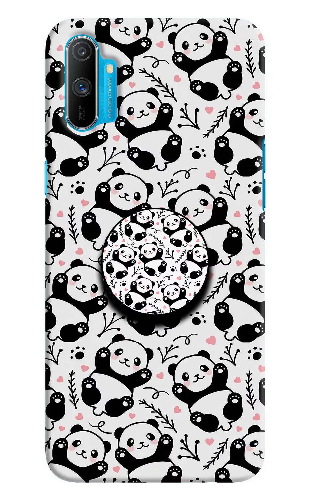Cute Panda Realme C3 Pop Case by Casekaro