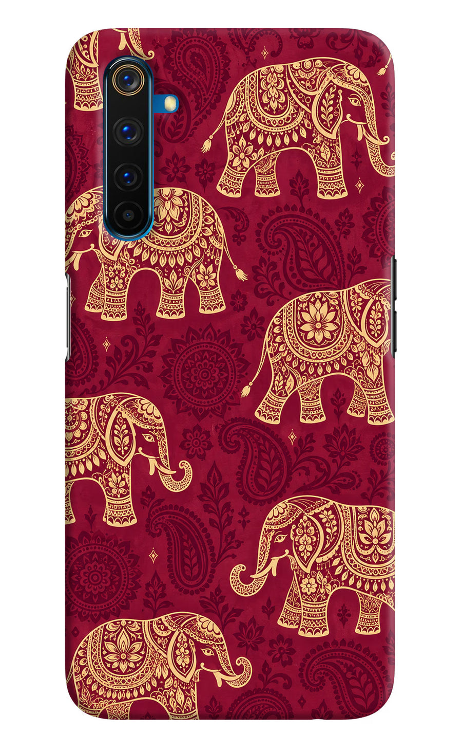 Maroon Elephant Realme 6 Pro Back Cover, Hard case